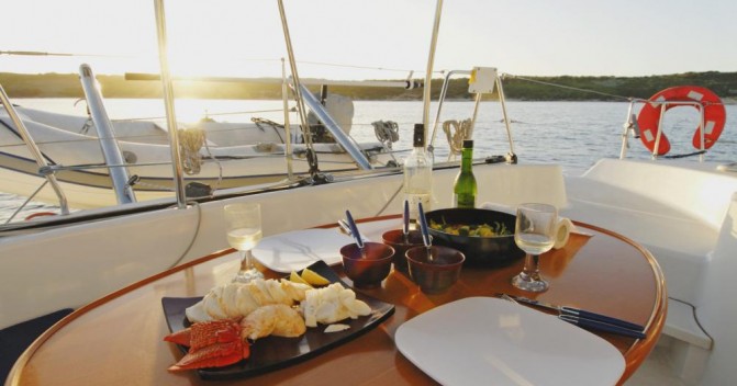 Meal on a yacht